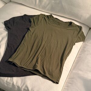 J. Crew Olive and Charcoal Short Sleeve Women’s Tees - XS bundle of 2